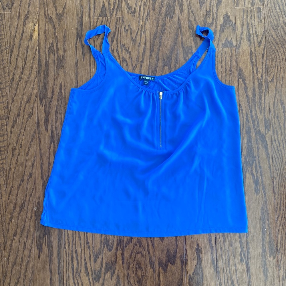 Blue spaghetti strap tank